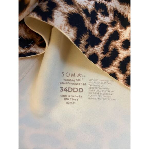 Soma fc front animal print bra 34ddd rn# 79984 Vanishing 360 perfect coverage - Picture 4 of 4